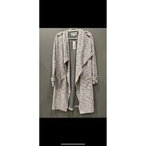Steve Madden Womens Grey Space Dye Draped Waterfall Duster Cardigan NWT Medium